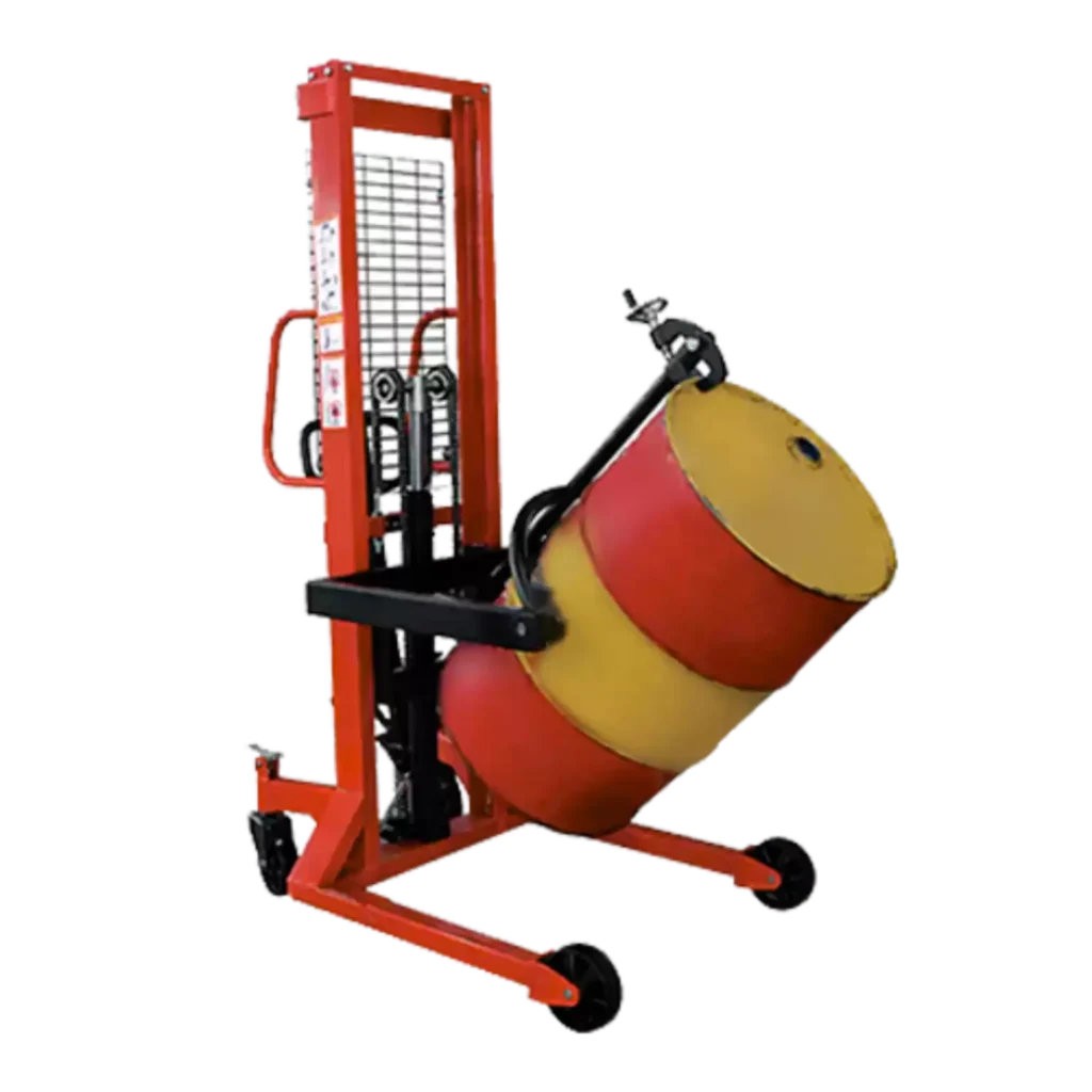 apilador manual voltea tambos